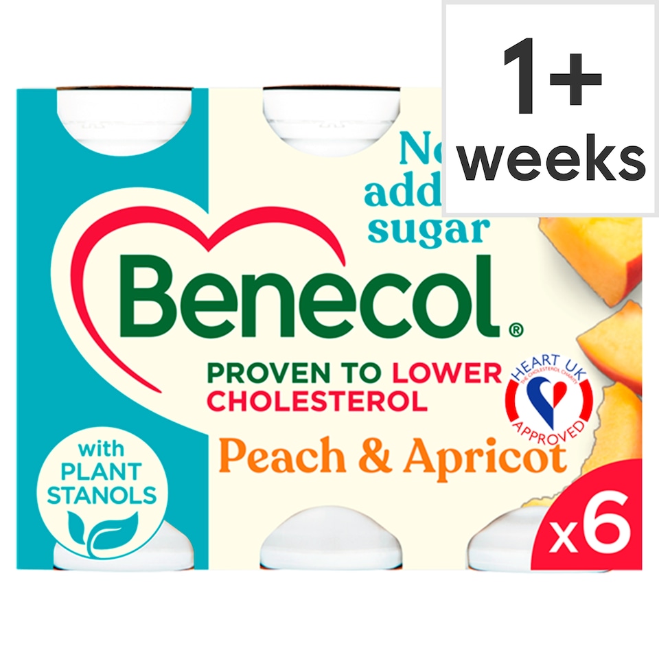 image 1 of Benecol Peach & Apricot No Added Sugar 6 x 67.5g