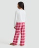 image 3 of F&F Girls Cotton Rich Lace Trim Top and Check Trousers Pyjamas in Cream Multi