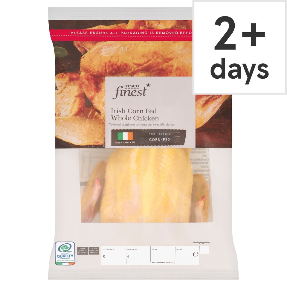 Tesco Finest Irish Corn Fed Whole Chicken 1.2Kg