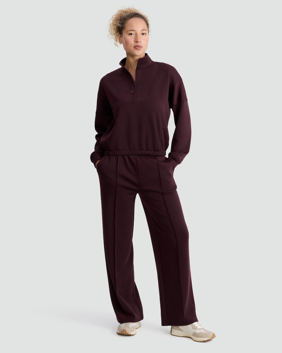 image 1 of F&F Active Wide Leg Pleated Co-ord Joggers in Berry