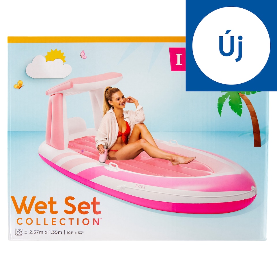 Intex Wet Set Collection Pink Paradise Boat Float 2,57 m x 1,35 m