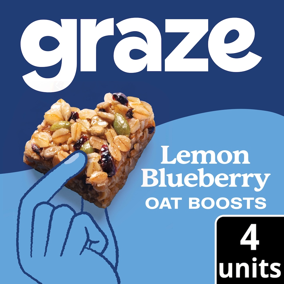 Graze Lemon Blueberry Oat Boosts Flapjack Snack 4x30G