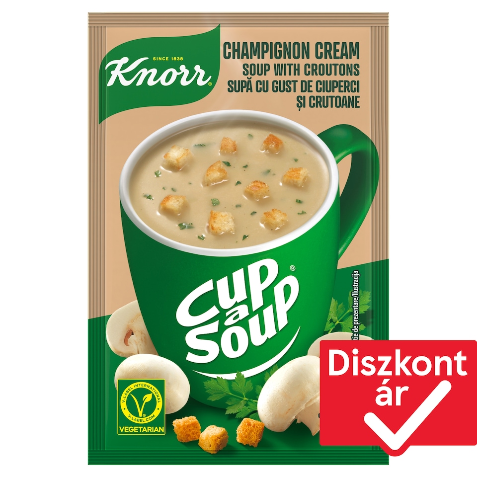 Knorr Cup a Soup instant gombakrémleves zsemlekockával 15 g