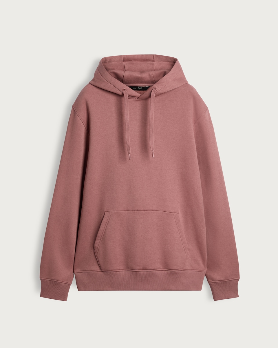 image 1 of F&F Regular Fit Cotton Rich Drawstring Hoodie in Pink