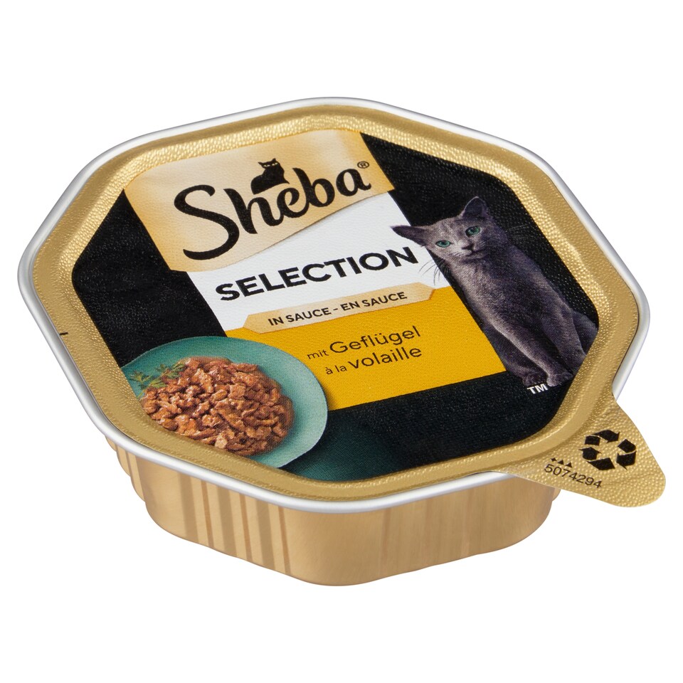 image 1 of Sheba Selection in Sauce Complete Wet Food for Adult Cats with Poultry 85g