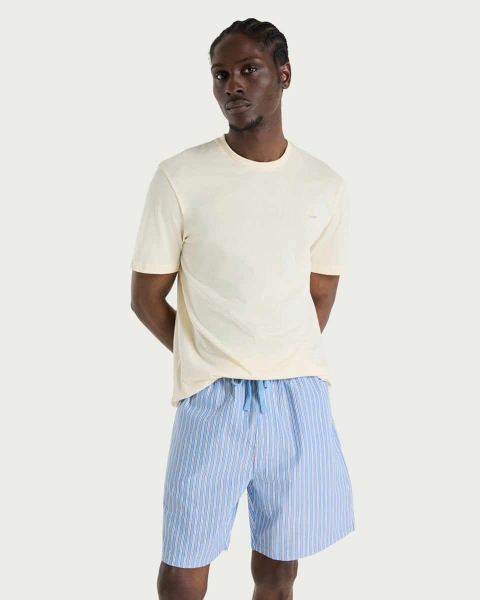 image 1 of F&F Pure Cotton Striped Short Pyjama Set in Multi