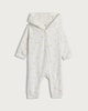image 1 of F&F Baby Cotton Rich Duck Print Hooded All-in-one in White
