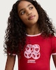 image 2 of F&F Girls Cotton Rich Lucky Dice Print T-Shirt in Red