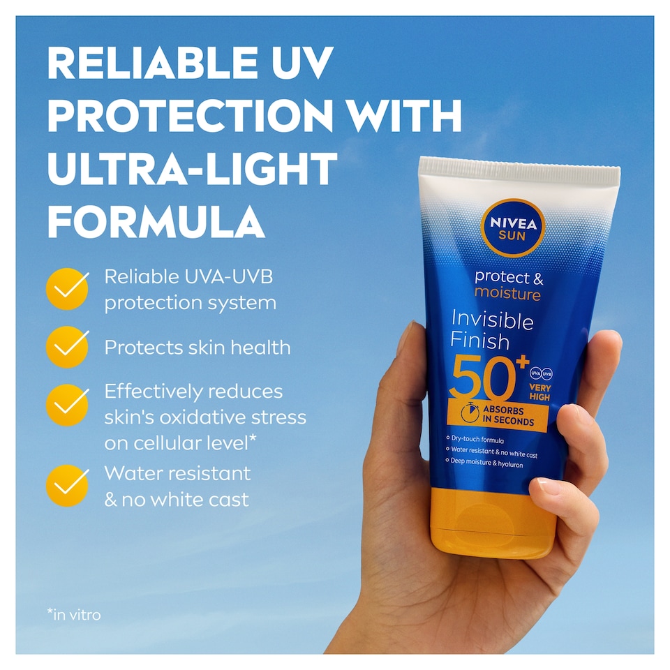 image 1 of NIVEA SUN Protect & Moisture Invisible Finish Sun Cream Lotion SPF50+ 150ml