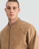 image 1 of The F&F Edit Faux Suede Zip Front Bomber Jacket in Tobacco