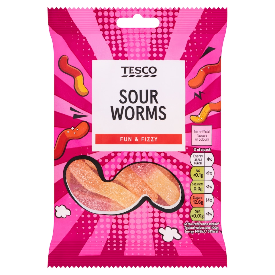 Tesco Neon Worms 100g