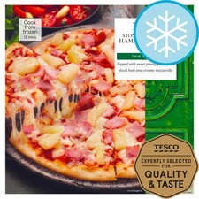 Tesco Stonebaked Ham & Pineapple Pizza 375G