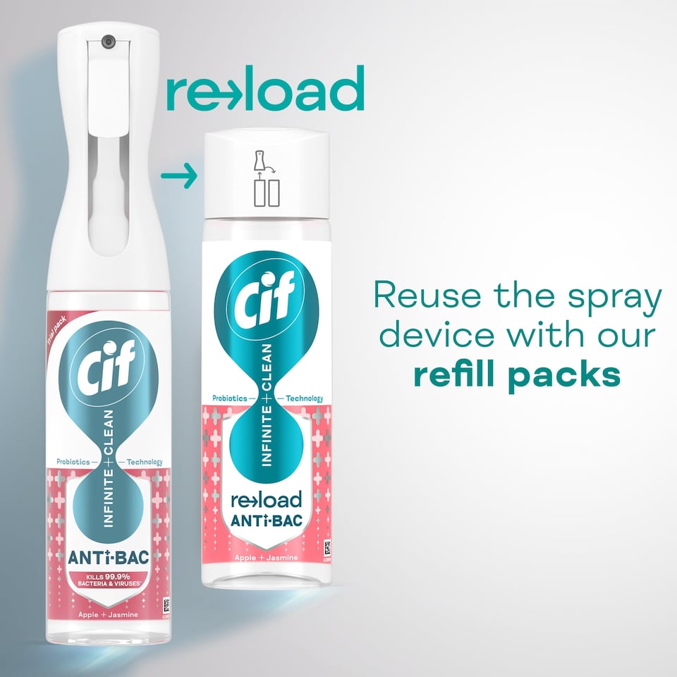 image 1 of Cif Infinite Clean All in One: Anti-Bac Apple & Jasmine Spray 280ml