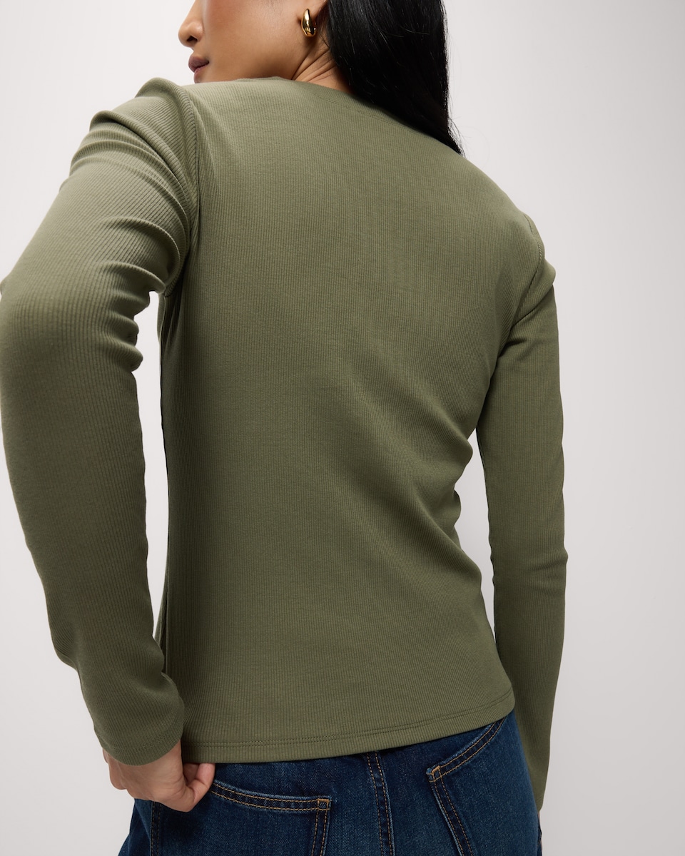 image 1 of F&F 2-Pack Cotton Rich Ribbed Button Up Tops in Multi Black