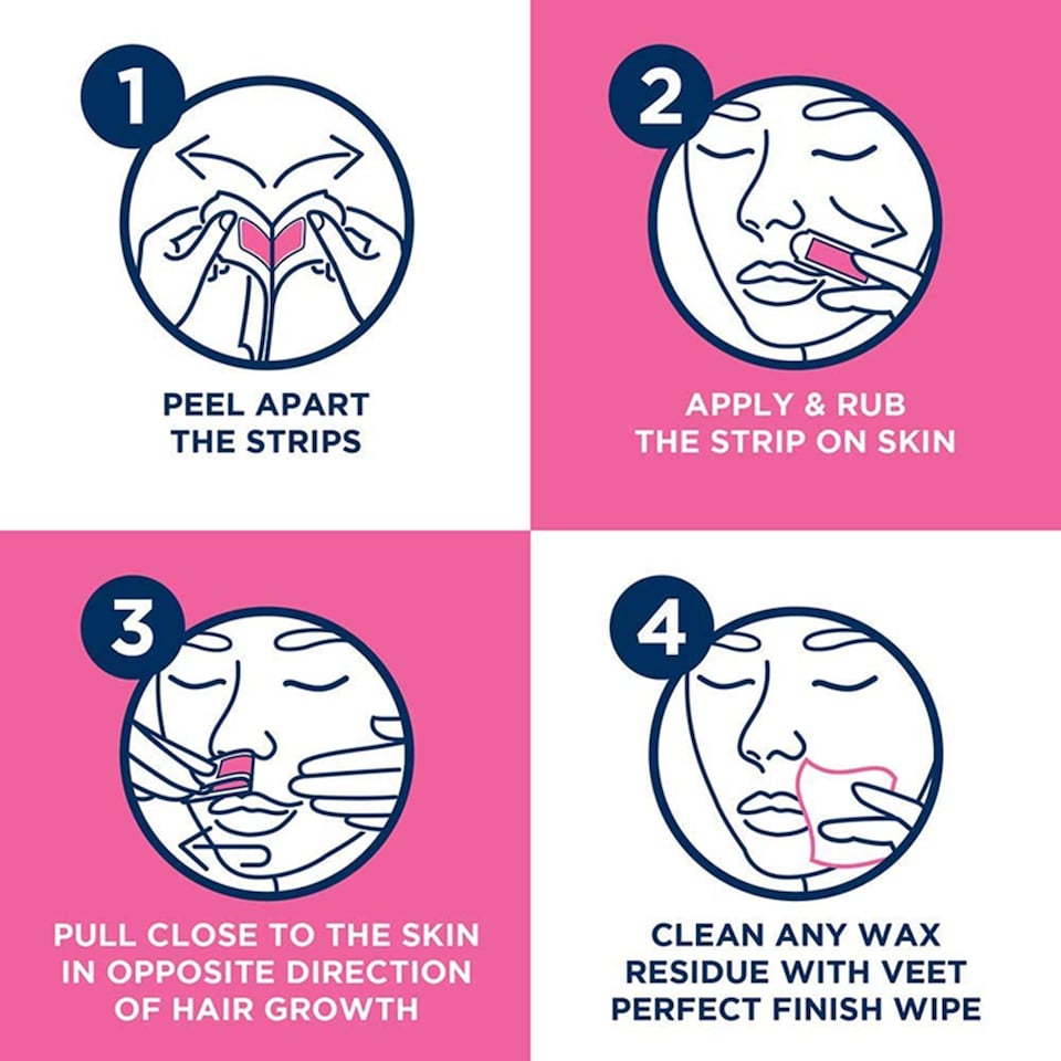 image 1 of Veet Facial Wax Strips Sensitive 20'S