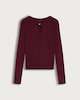 image 4 of F&F Keyhole Ribbed Knit Jumper in Burgundy
