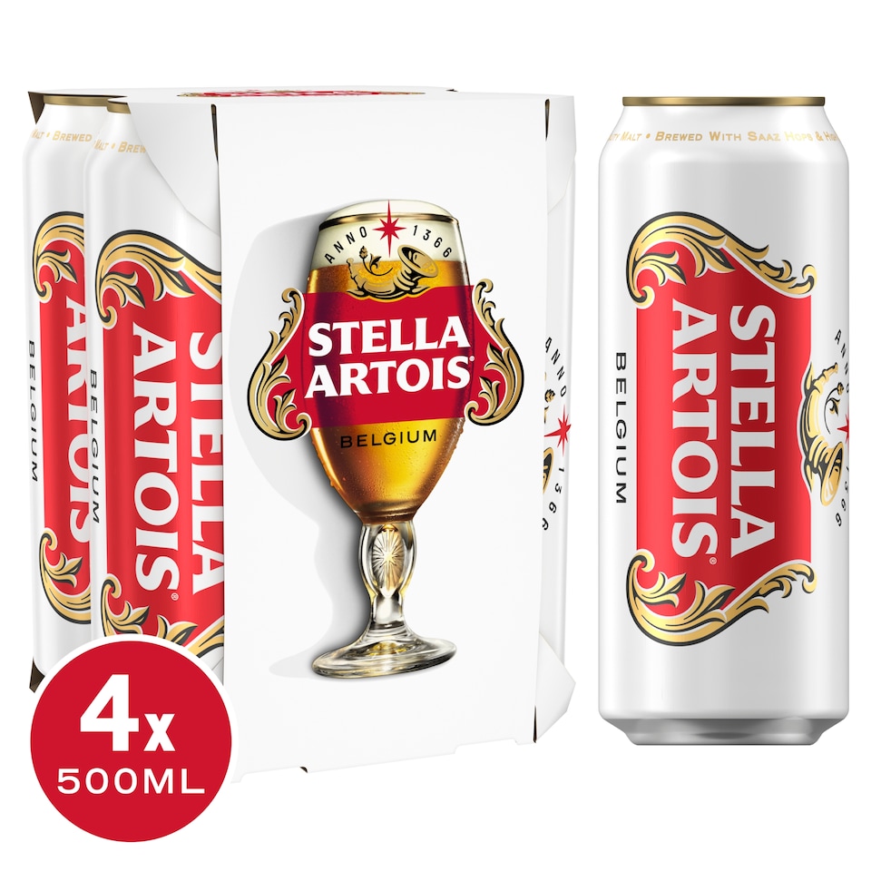 Stella Artois Premium Lager 4x500ml 