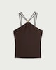 image 4 of F&F Halterneck Gold Accent Vest in Brown