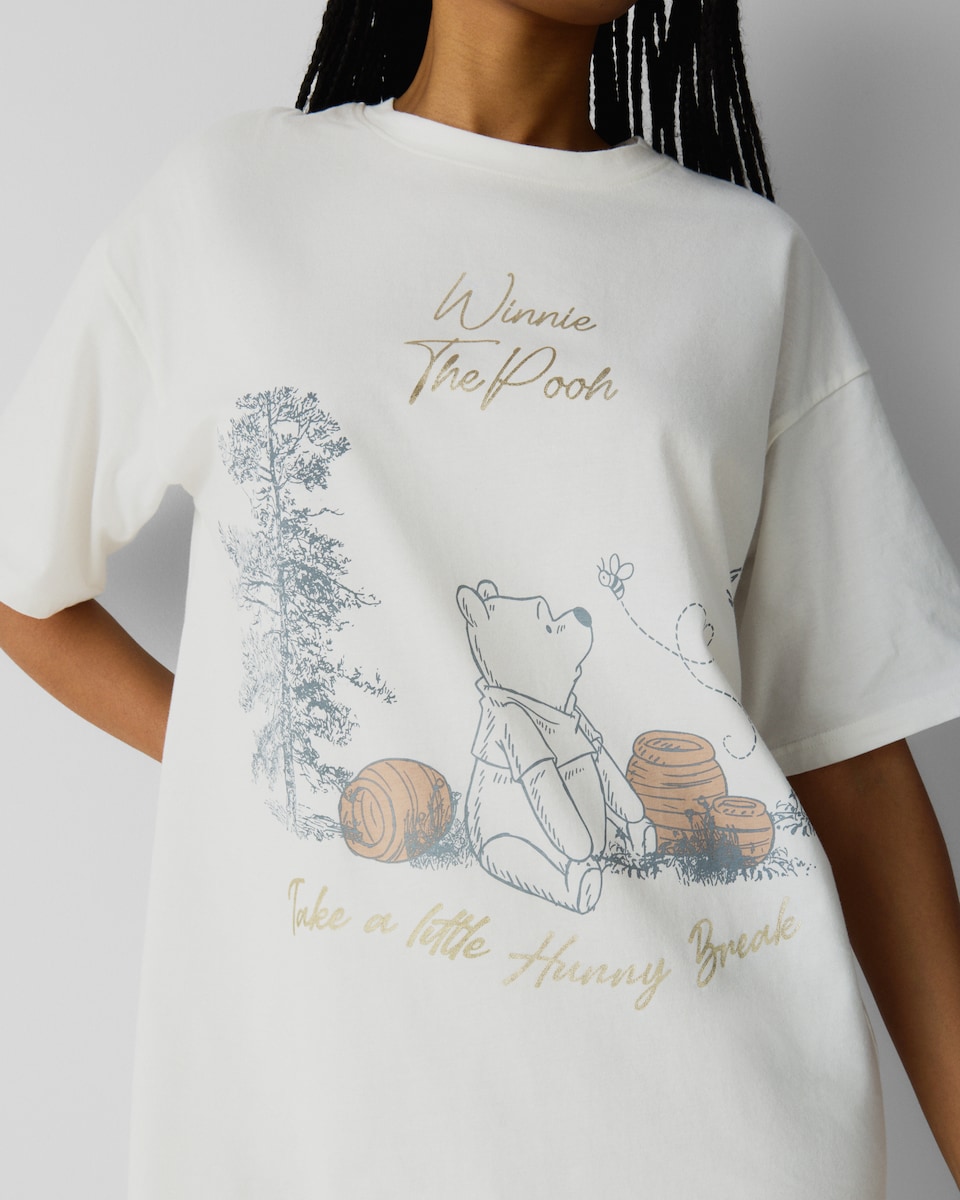 image 1 of Disney Winnie the Pooh Pure Cotton Nightdress in Cream
