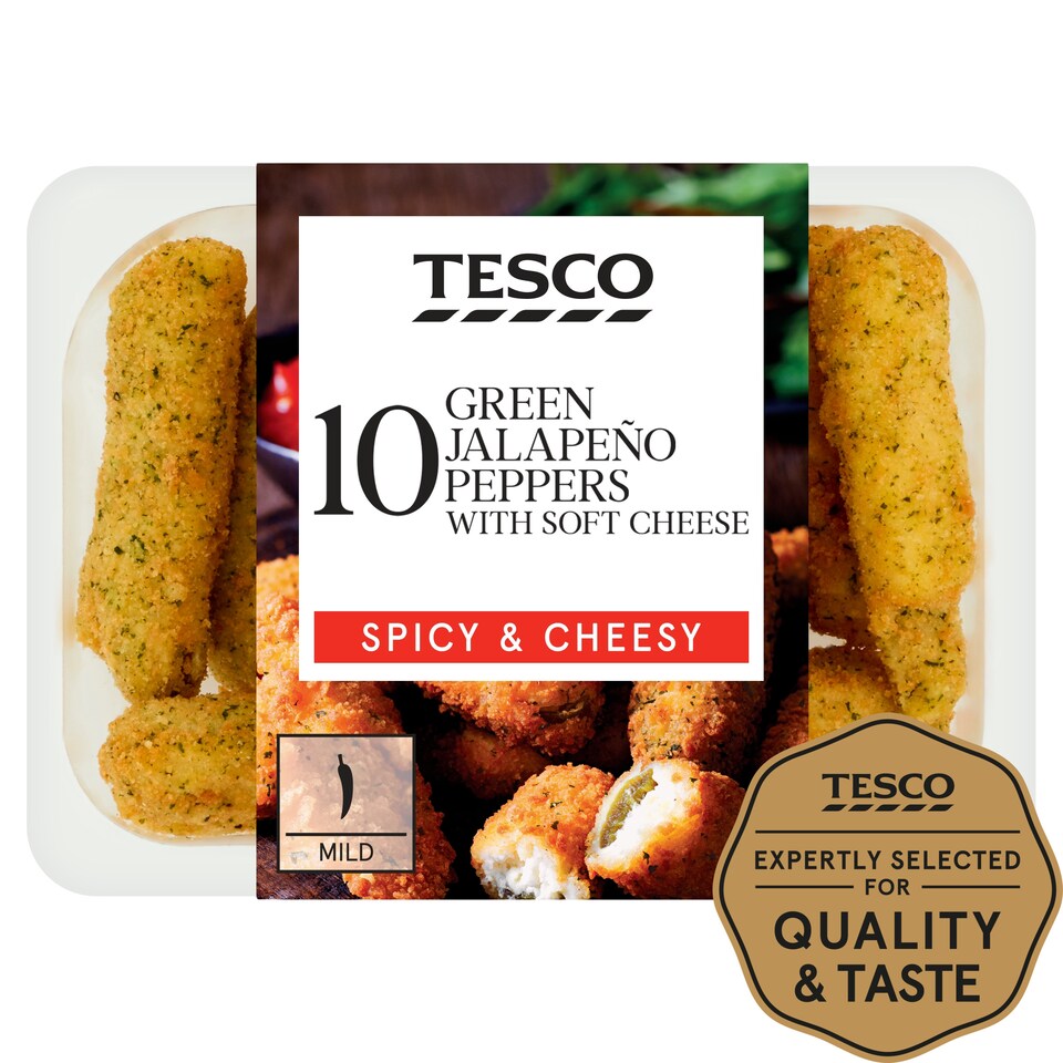 Tesco 10 Green Jalapeno Peppers With Soft Cheese 200G