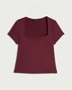 image 5 of F&F Polyamide Square Neck Short Sleeved Top in Purple