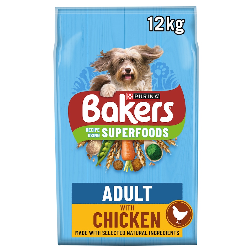image 1 of Bakers Adult Dry Dog Food Chicken and Veg 12kg