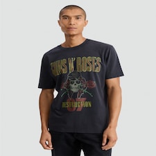 Guns N' Roses Pure Cotton Graphic T-Shirt in Black
