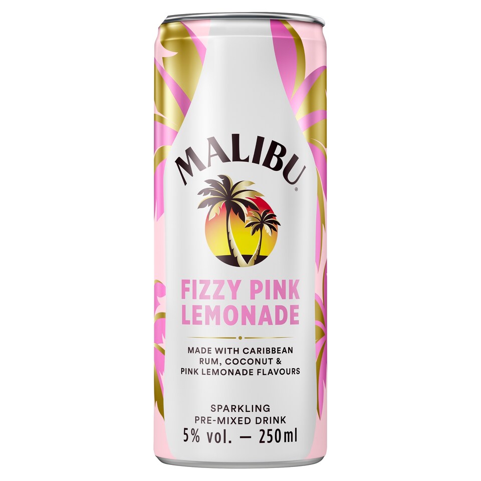 image 1 of Malibu Fizzy Pink Lemonade 250Ml