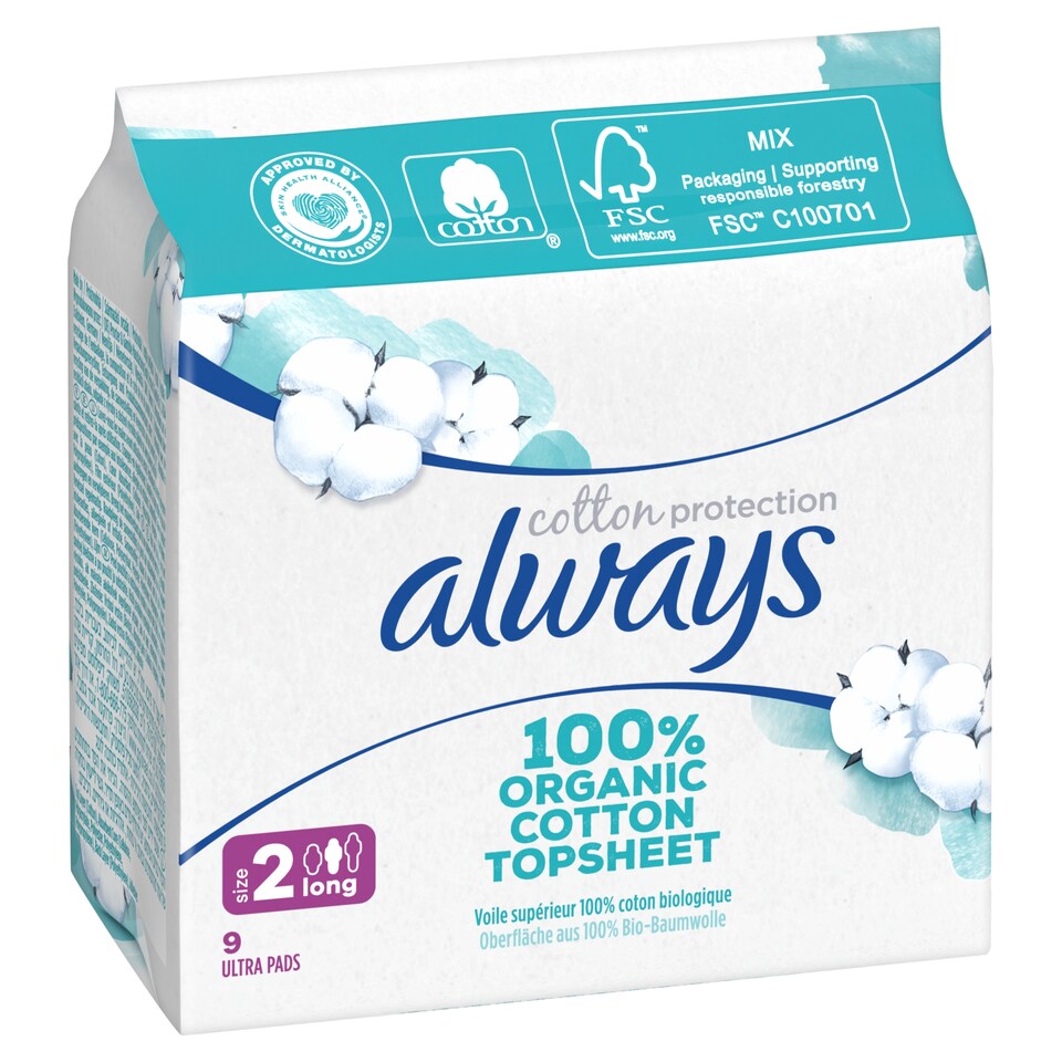 image 1 of Always Cotton Protection Ultra Long Sanitary Towels With Wings X