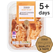 Tesco 4 Roast Cooked Chicken Breast Fillets 485G