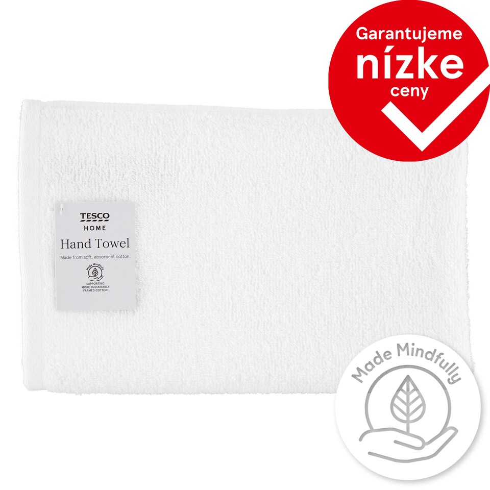 Tesco Home White Hand Towel 50 cm x 90 cm