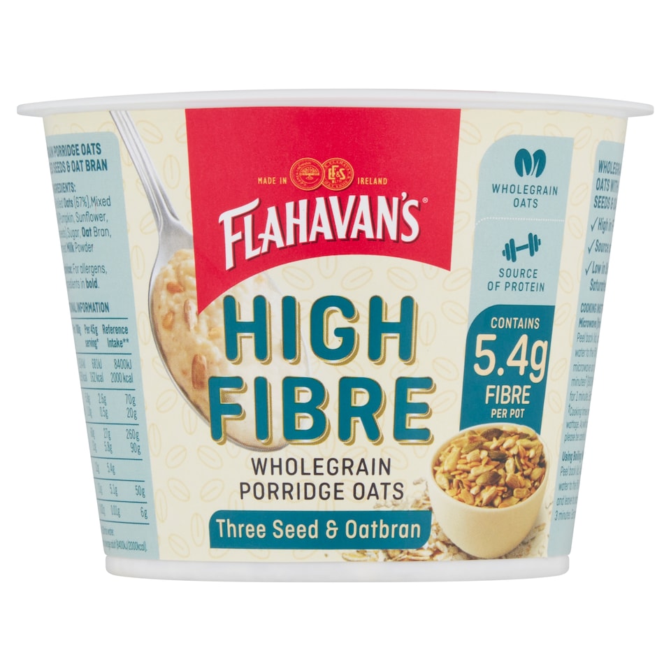 Flahavan's High Fibre Porridge Oats Pots 45G