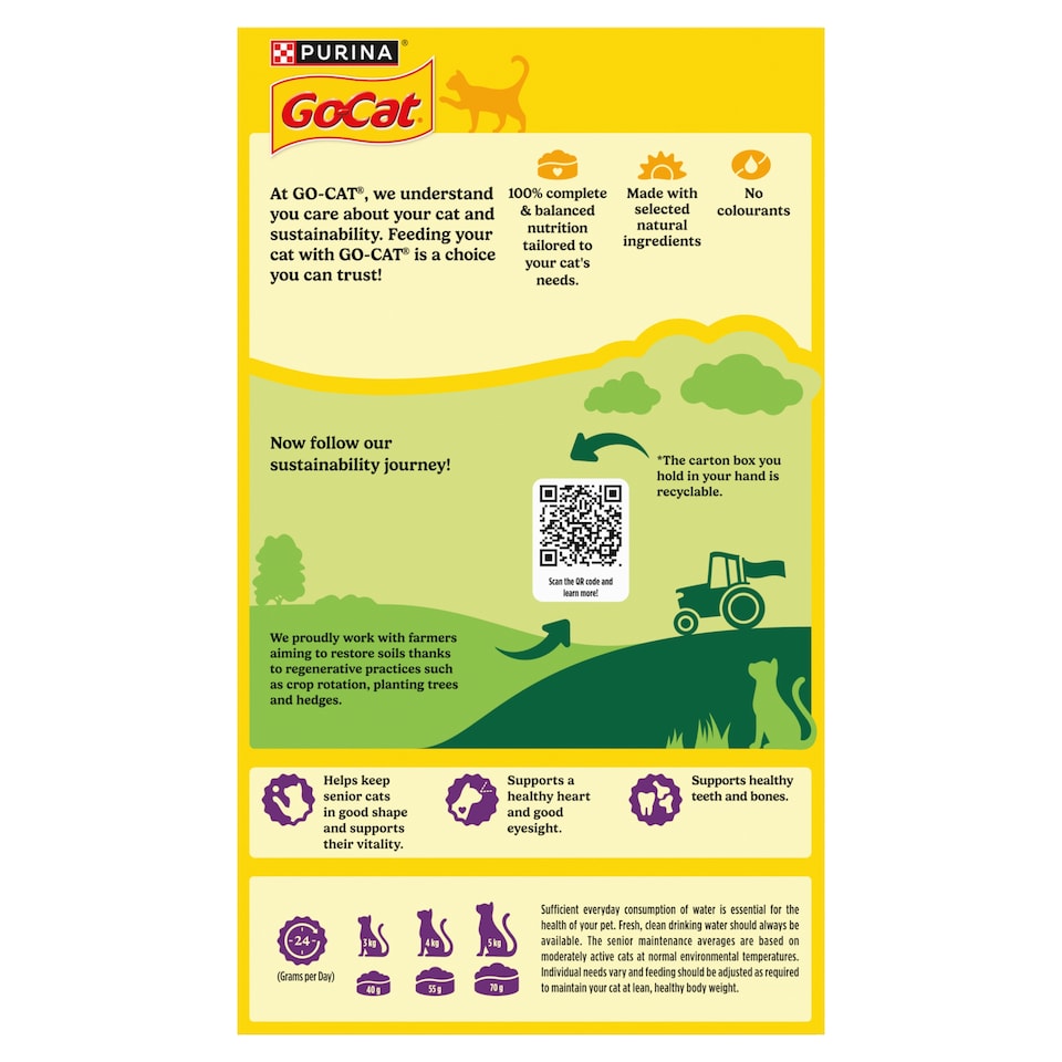 image 1 of GO-CAT Senior Chicken and Turkey Dry Cat Food 750g