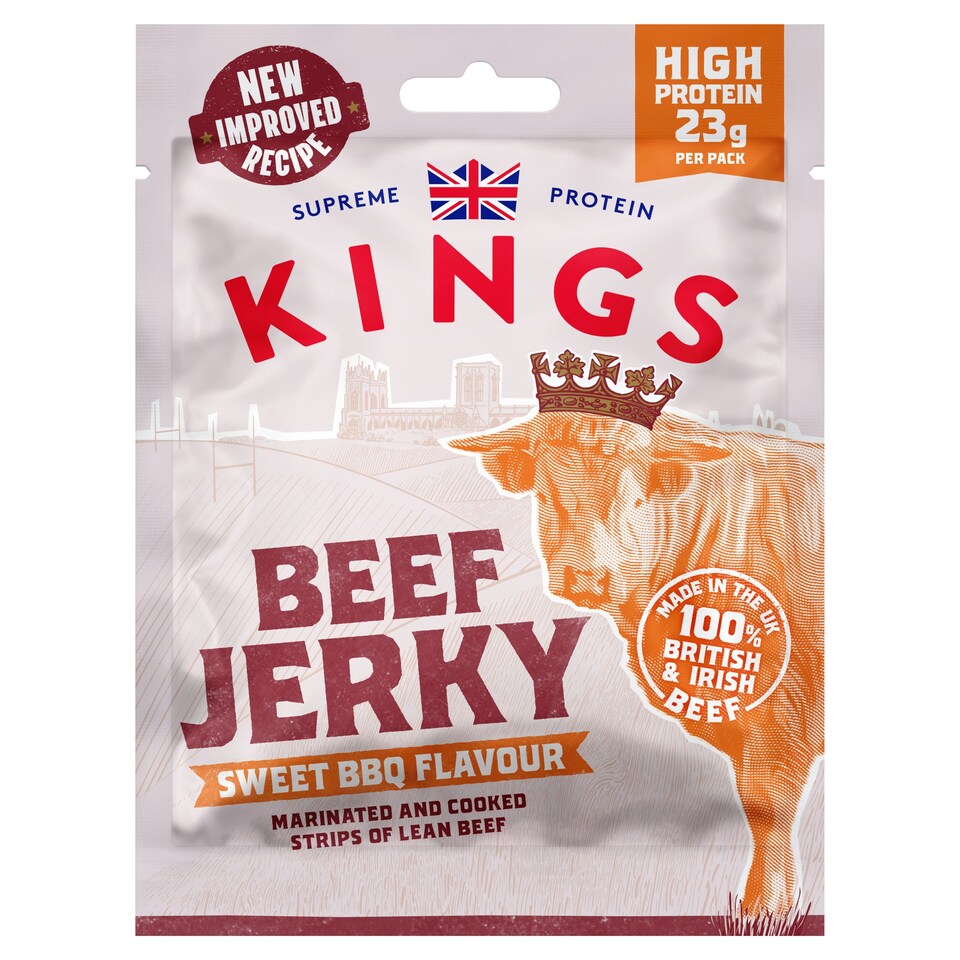 Kings British Beef Jerky Bbq Flavour 60G