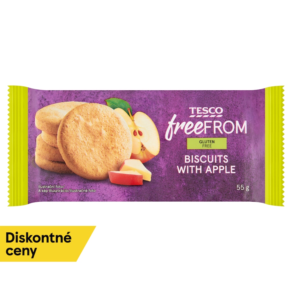 Tesco Free From Bezgluténové sušienky s jablkovými kúskami 55 g