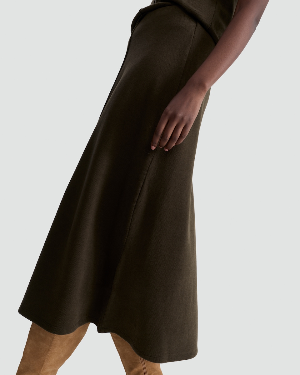 image 1 of F&F Centre Seam Co-ord Midi Skirt in Olive