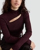 image 2 of F&F Knitted Cut Out Detail Jumper in Burgundy