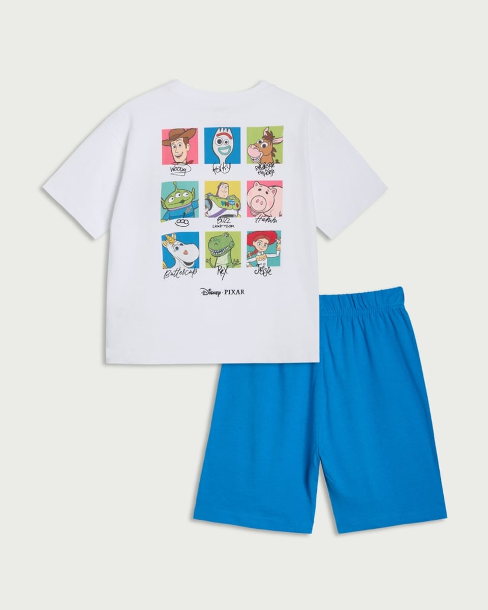 image 1 of Disney Toy Story 2-Piece Pure Cotton Top and Shorts Pyjama Set in White