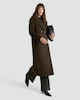 image 1 of F&F Double Breasted Long Coat with Wool in Khaki