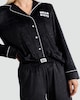 image 2 of Hello Kitty Fleece Printed Revere Pyjama Set in Black