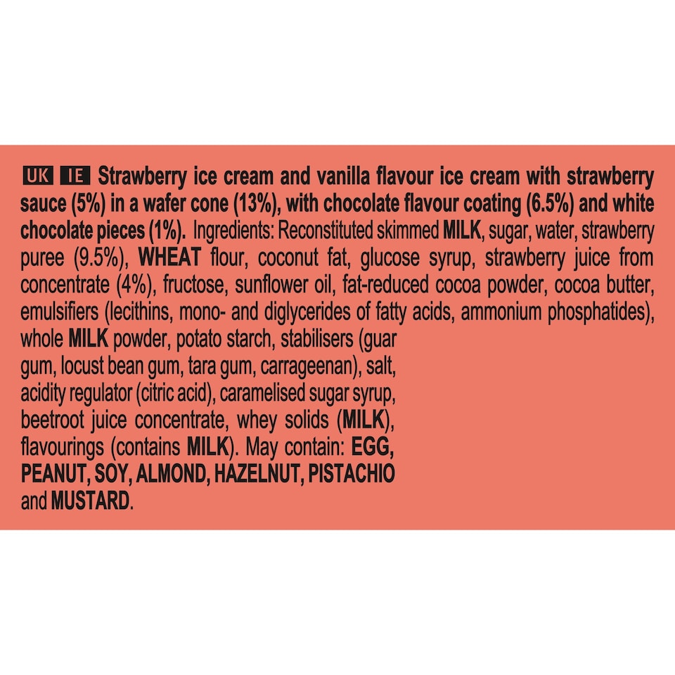 image 1 of Cornetto Strawberry Ice Cream Cone 120Ml