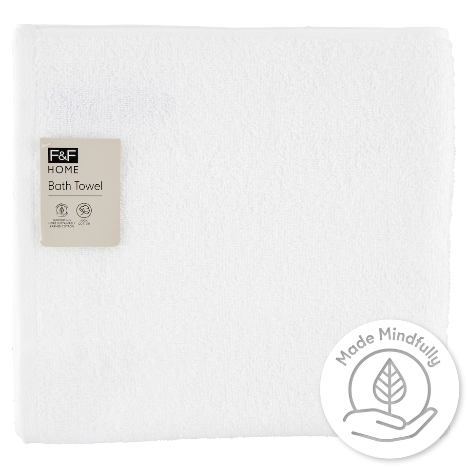 F&F Home Basics White Bath Towel 70 cm x 120 cm