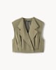 image 5 of F&F Pleated Tailored Gilet in Khaki