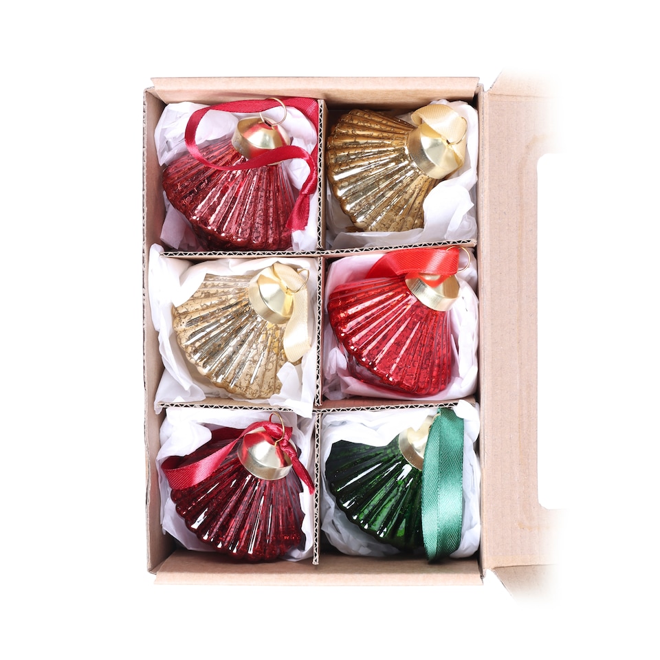 IG Design Glass Gem Christmas Baubles 6 Pack