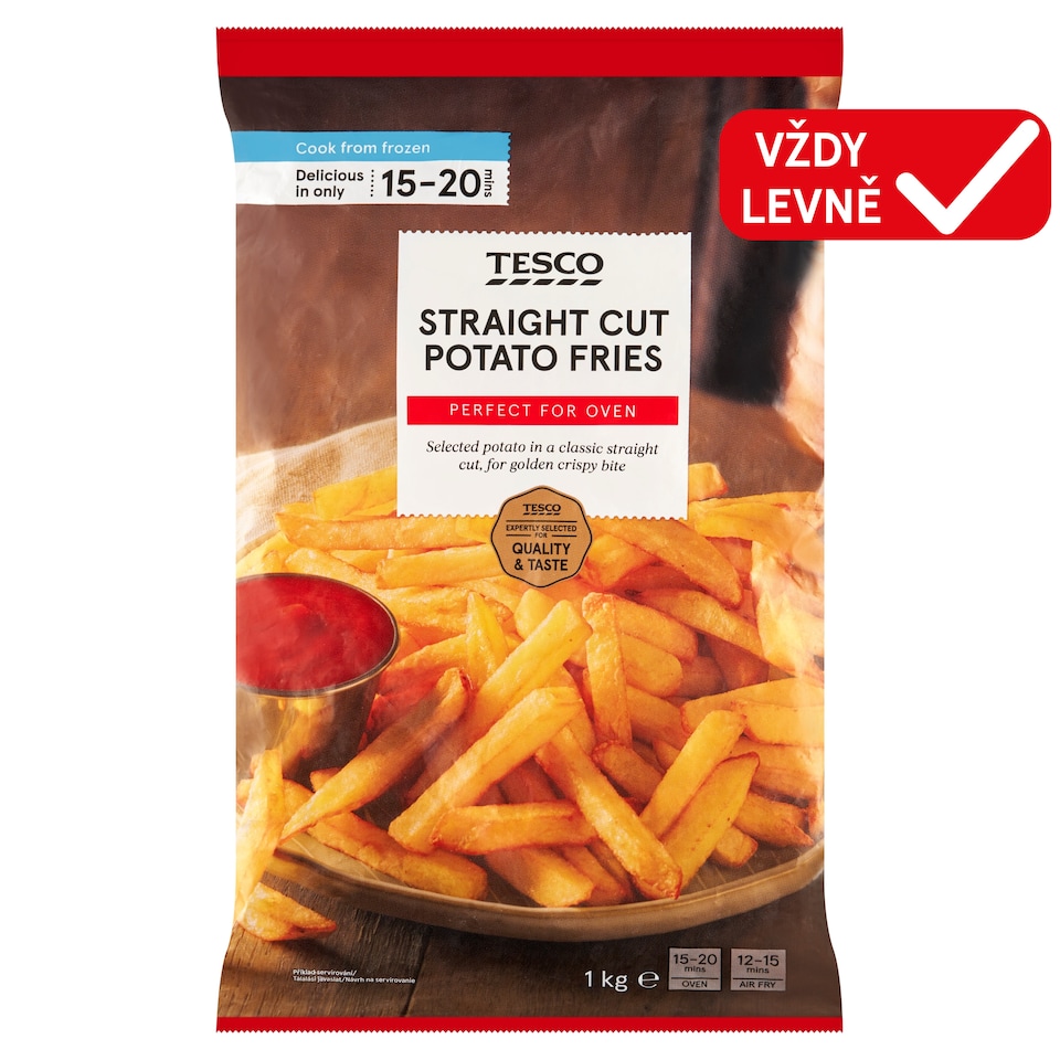 Tesco Předsmažené bramborové hranolky 1kg