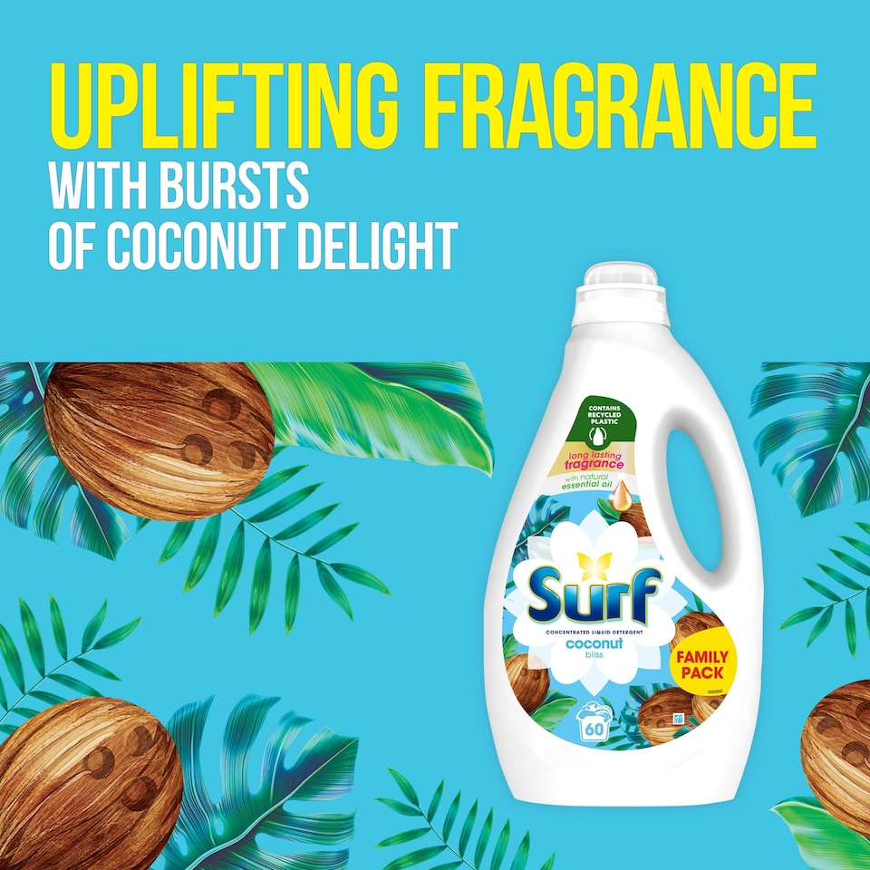 image 1 of Surf Coconut Bliss Liquid Laundry Detergent 60 Washes 1.62L