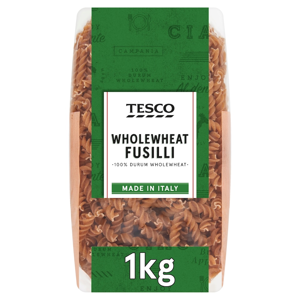 Tesco Wholewheat Fusilli Pasta 1kg