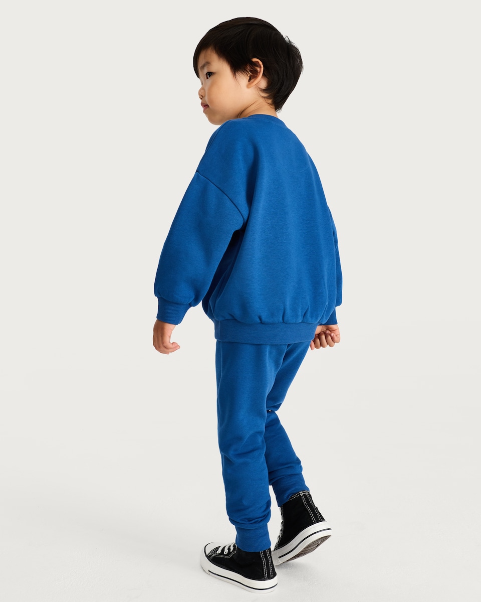 image 1 of Marvel Spider-Man Cotton Rich Hero Sweatshirt and Joggers Set in Blue