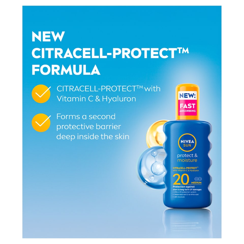 image 1 of NIVEA SUN Protect & Moisture Sun Cream Spray SPF20 200ml