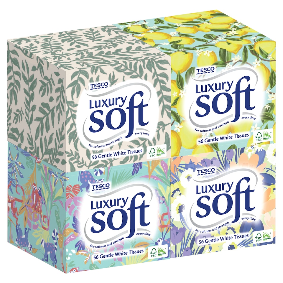 Tesco Luxury Soft Cube Tissues 56S